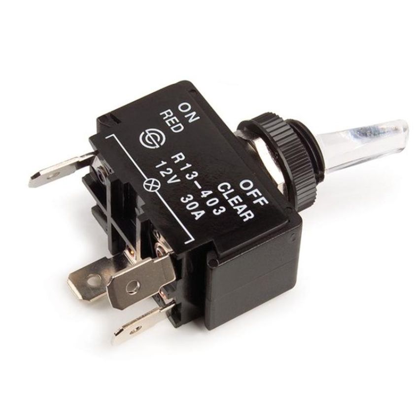 GROTE LIGHTING 82-2113 Toggle Switch, Illuminated, 30 Amp, 4 Blade, On/Off, Red