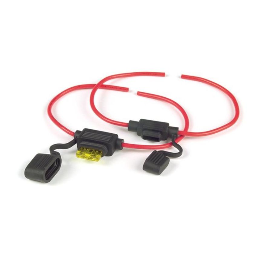 GROTE LIGHTING 82-2208 Miniature Blade Fuse Holders, 14 Gauge, 20A, w/ Protective Cap