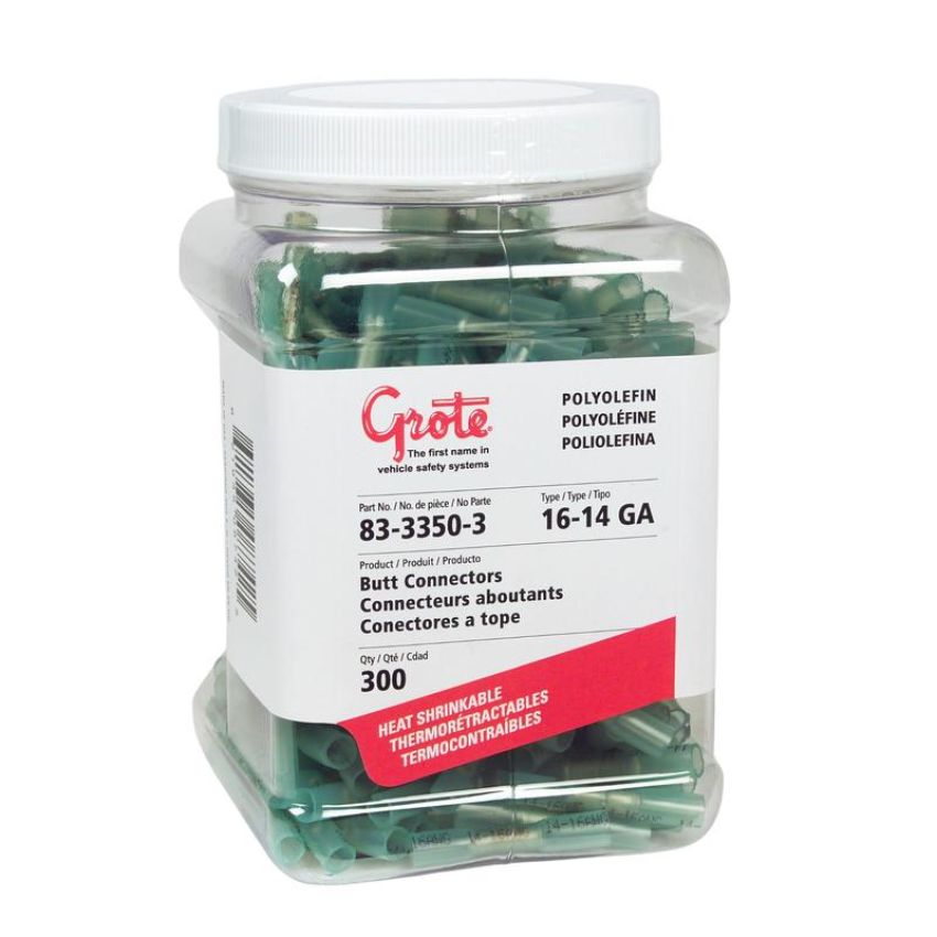 GROTE LIGHTING 83-3350-3 Heat Shrinkable Butt Connectors - Polyolefin, 16 - 14 Gauge