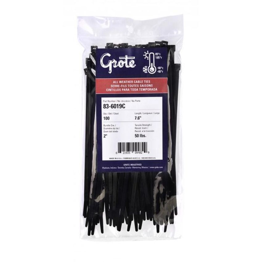 GROTE LIGHTING 83-6025C Nylon Cable Ties, All Weather, 14.1