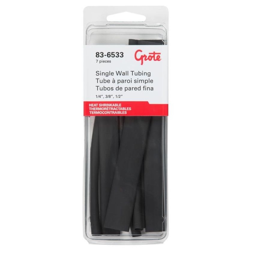 GROTE LIGHTING 83-6533 Dual & Single Wall Tubing Kits, Single Wall, Black