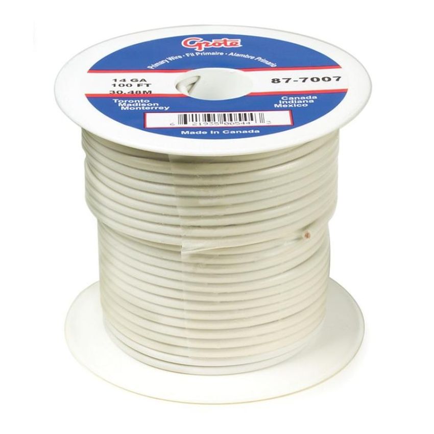 GROTE LIGHTING 87-2007 SXL Heavy Duty Primary Wire, Length 100' White