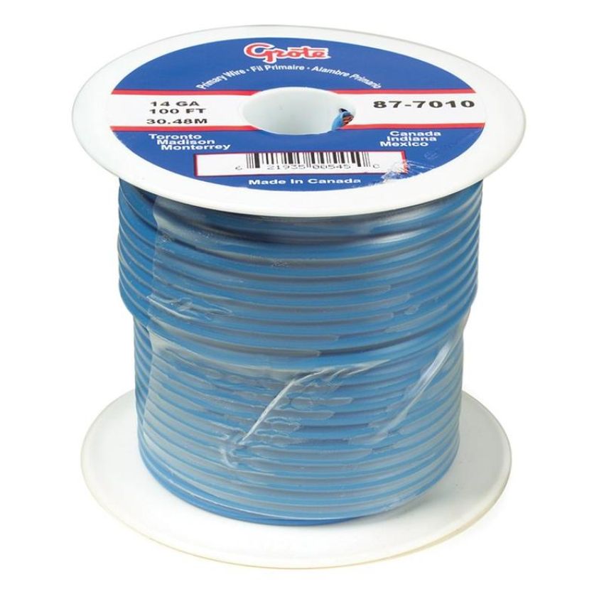 GROTE LIGHTING 87-2017 (GPT) General Purpose Thermo Plastic Wire, Length 100' Blue