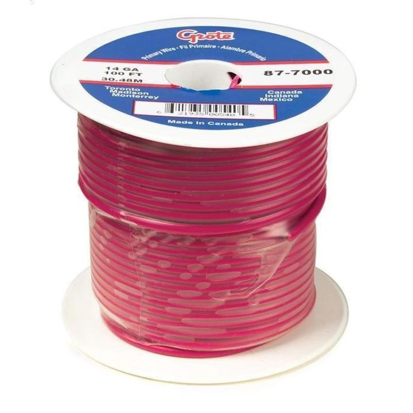 GROTE LIGHTING 87-5000 (GPT) General Purpose Thermo Plastic Wire, Length 100' Red