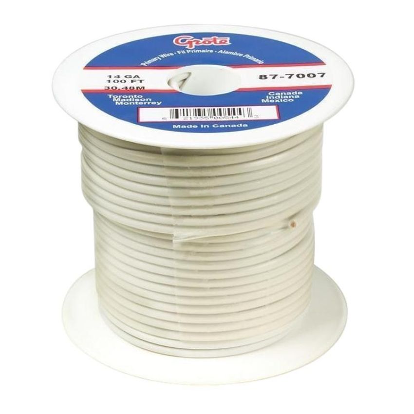 GROTE LIGHTING 87-6007 (GPT) General Purpose Thermo Plastic Wire, Length 100' White