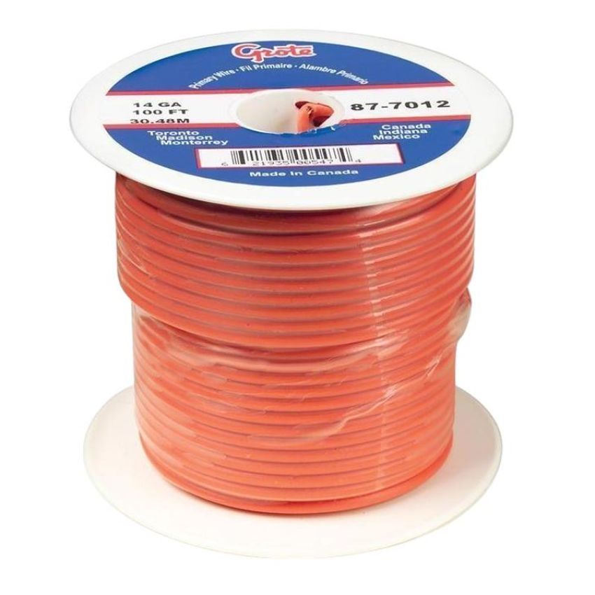 GROTE LIGHTING 87-9012 (GPT) General Purpose Thermo Plastic Wire, Length 100' Orange