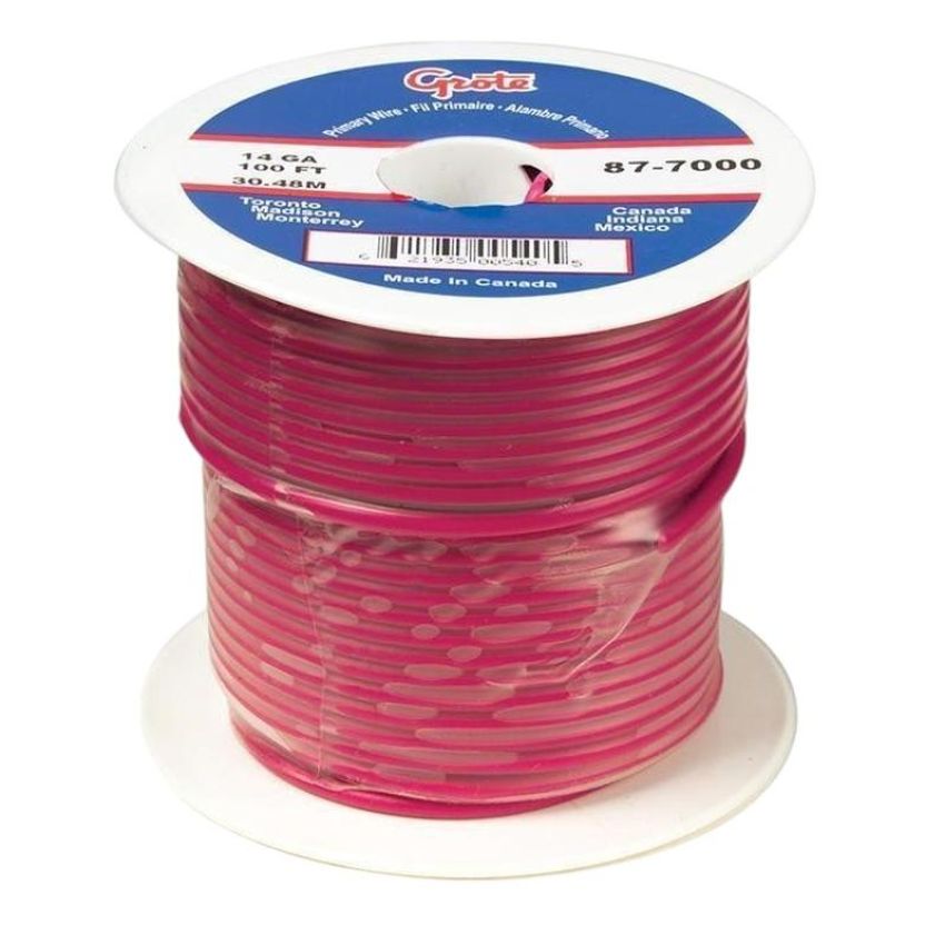GROTE LIGHTING 89-3000 (GPT) General Purpose Thermo Plastic Wire, Length 25' Red
