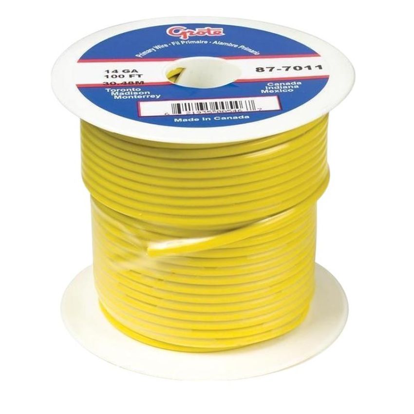 GROTE LIGHTING 89-6011 (GPT) General Purpose Thermo Plastic Wire, Length 25' Yellow