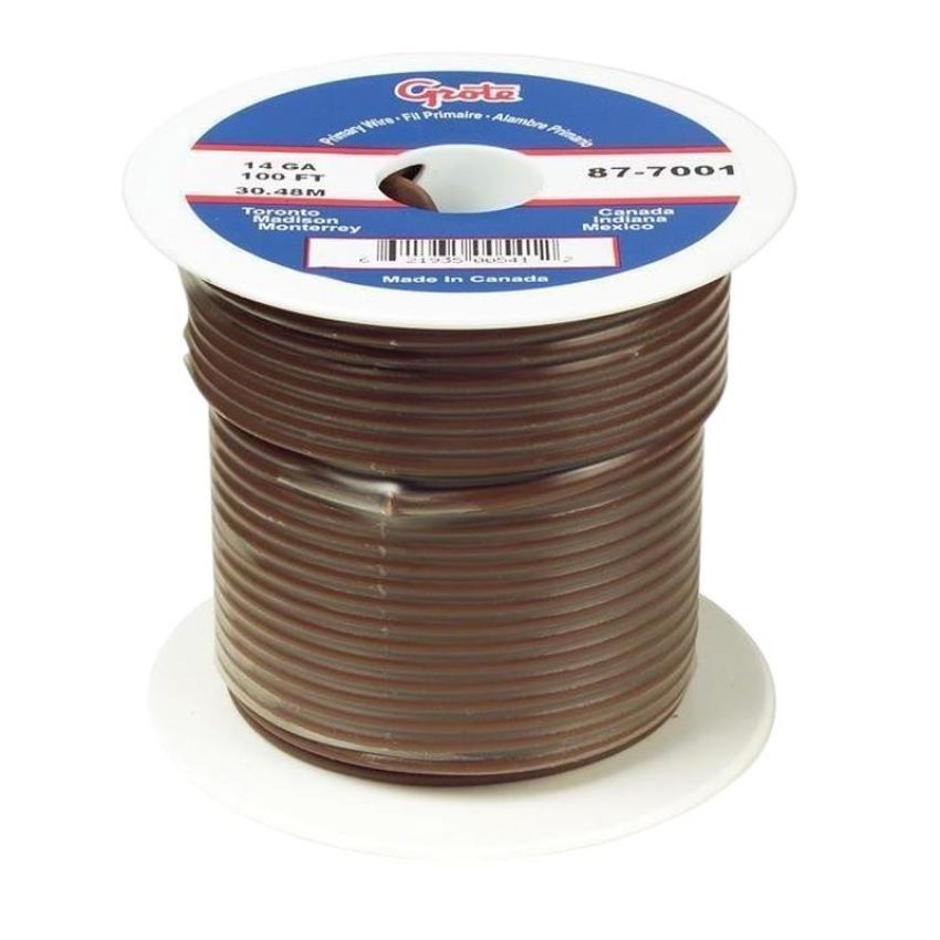 GROTE LIGHTING 89-7001 (GPT) General Purpose Thermo Plastic Wire, Length 25' Brown