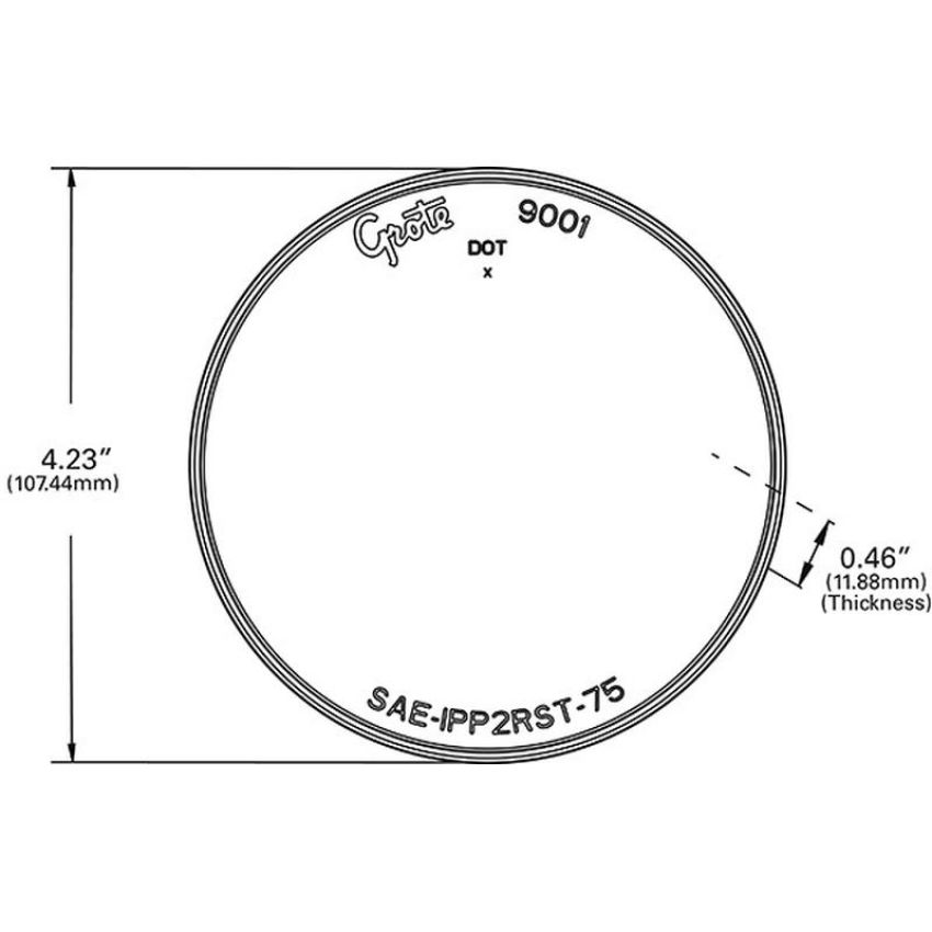 GROTE LIGHTING 90013 REPLACEMENT LENS, YELLOW, FOR 55033