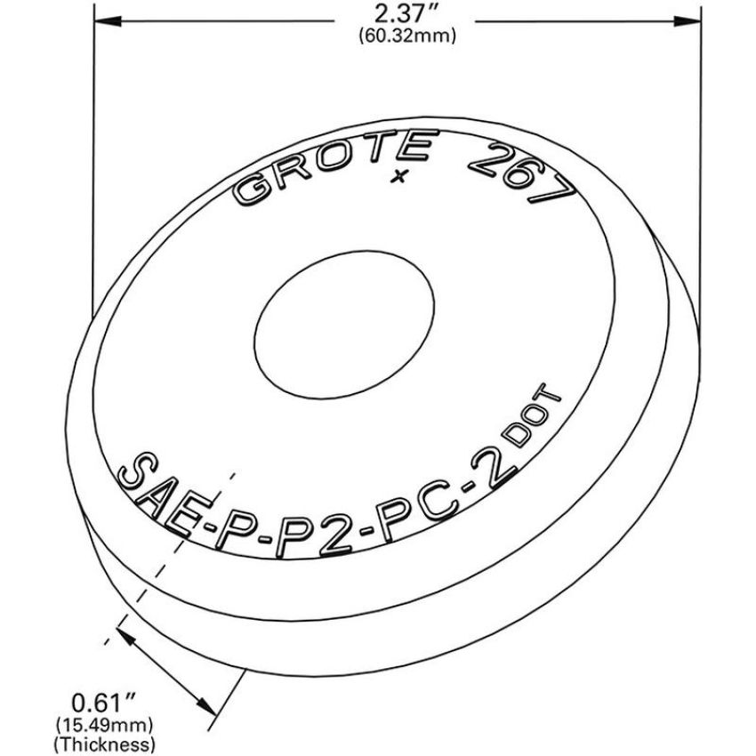 GROTE LIGHTING 90162 Clearance Marker Replacement Lenses, 2½