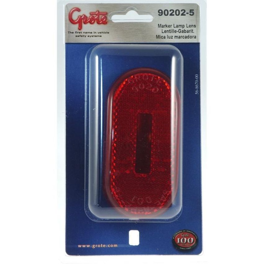 GROTE LIGHTING 90202-5 LENS, RED, FOR 45932, RETAIL PACK
