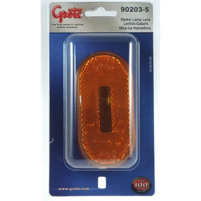 GROTE LIGHTING 90203-5 REPLACEMENT LENS,YEL,FOR 45933,RETAIL PK