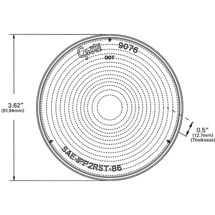 GROTE LIGHTING 90762 REPLACEMENT LENS, RED, FOR 50242