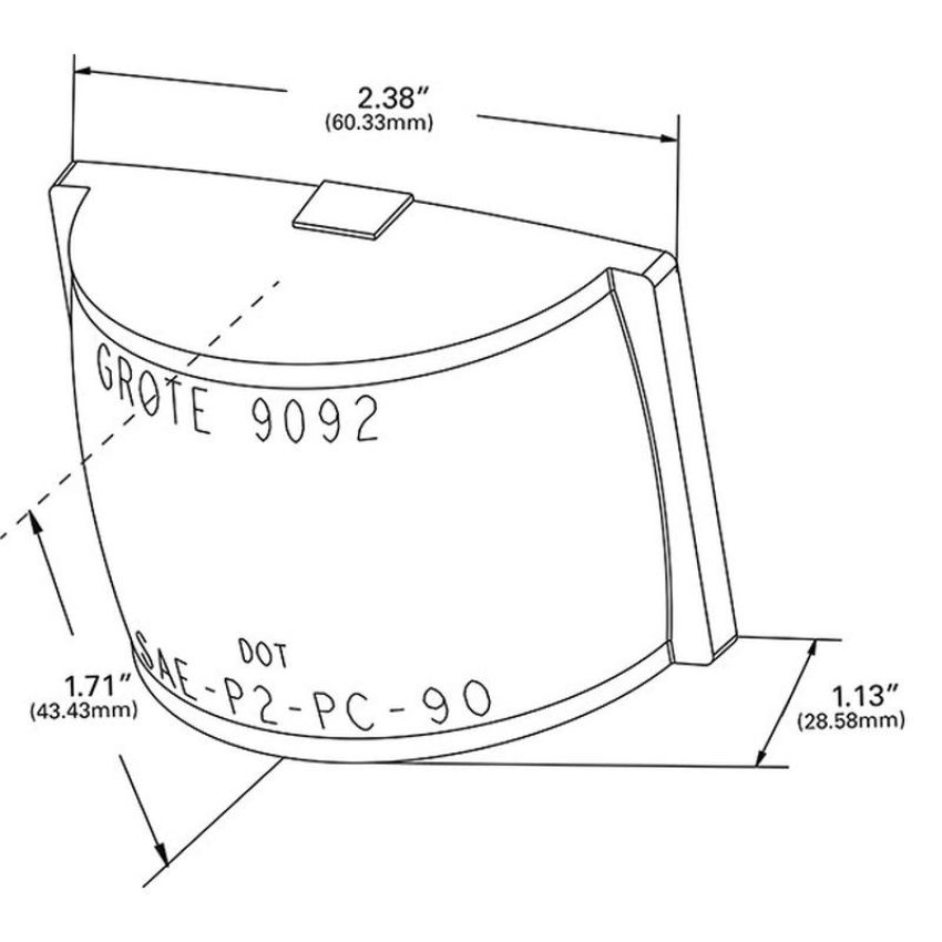 GROTE LIGHTING 90923 REPLACEMENT LENS, YELLOW, FOR 46283