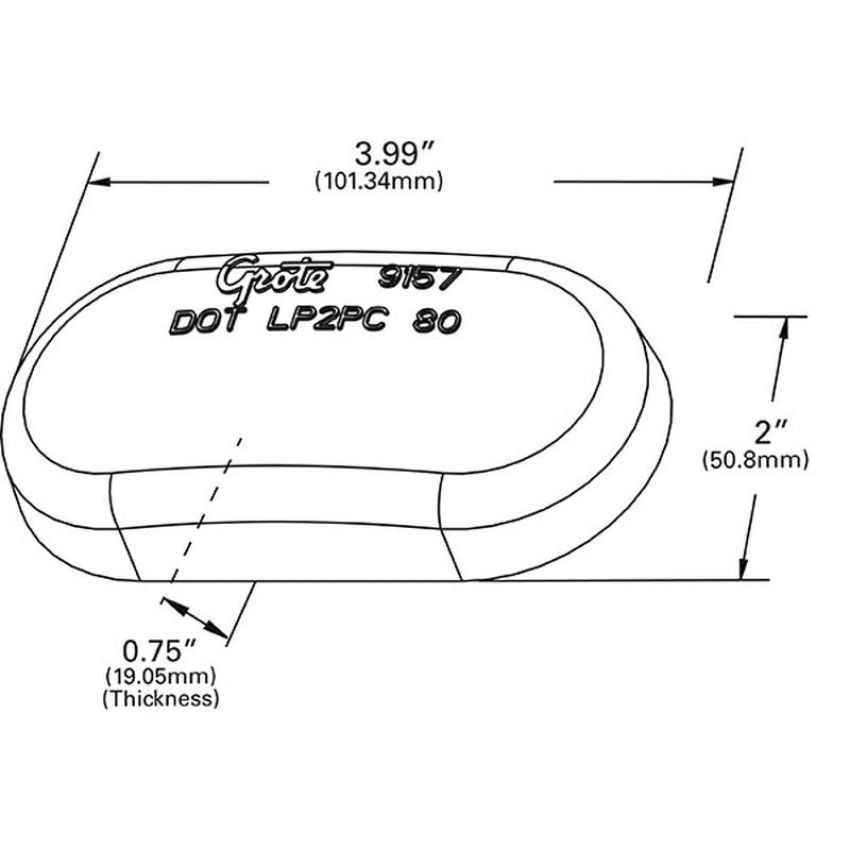 GROTE LIGHTING 91573 Clearance Marker Replacement Lenses, Two-Bulb No-Splice Lens, Amber