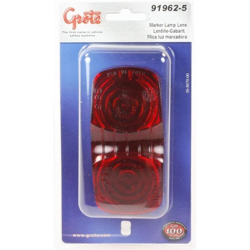 GROTE LIGHTING 91962-5 REPLACEMENT LENS,RED,FOR 45352,RETAIL PK