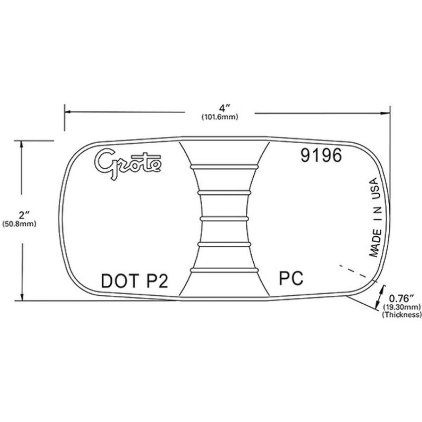 GROTE LIGHTING 91963 Clearance Marker Replacement Lenses, Two-Bulb Square Lens, Amber