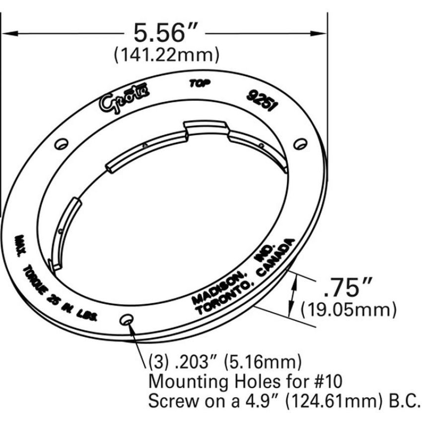 GROTE LIGHTING 92511 Theft-Resistant Flange For 4