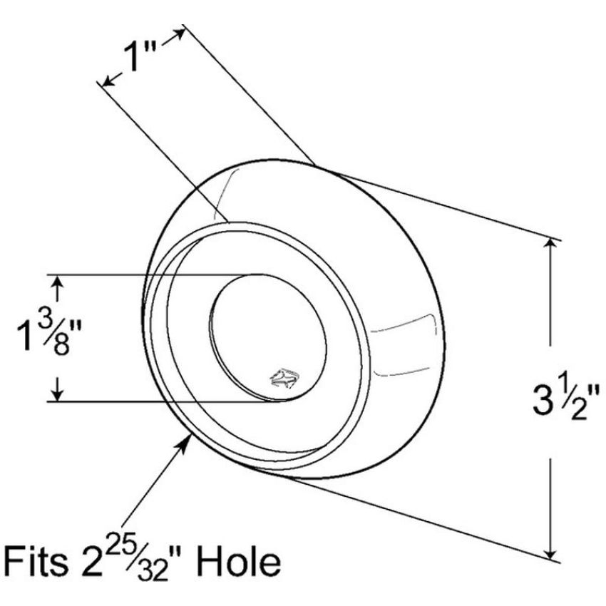 GROTE LIGHTING 92920 45º Angled Beveled-Edge Mounting Grommets, Closed Back Grommet