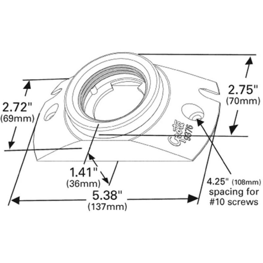 GROTE LIGHTING 93760 Surface Mount Bracket, Gray