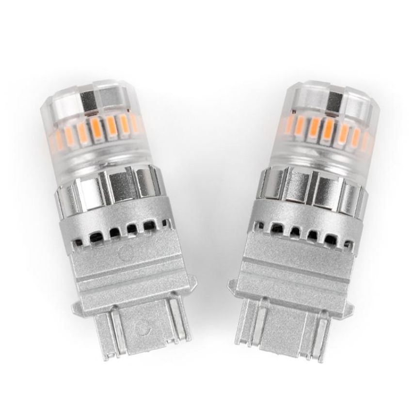 GROTE LIGHTING 94853-4 Amber LED Replacement Bulbs, Industry Standard #3157NA, Wedge Base