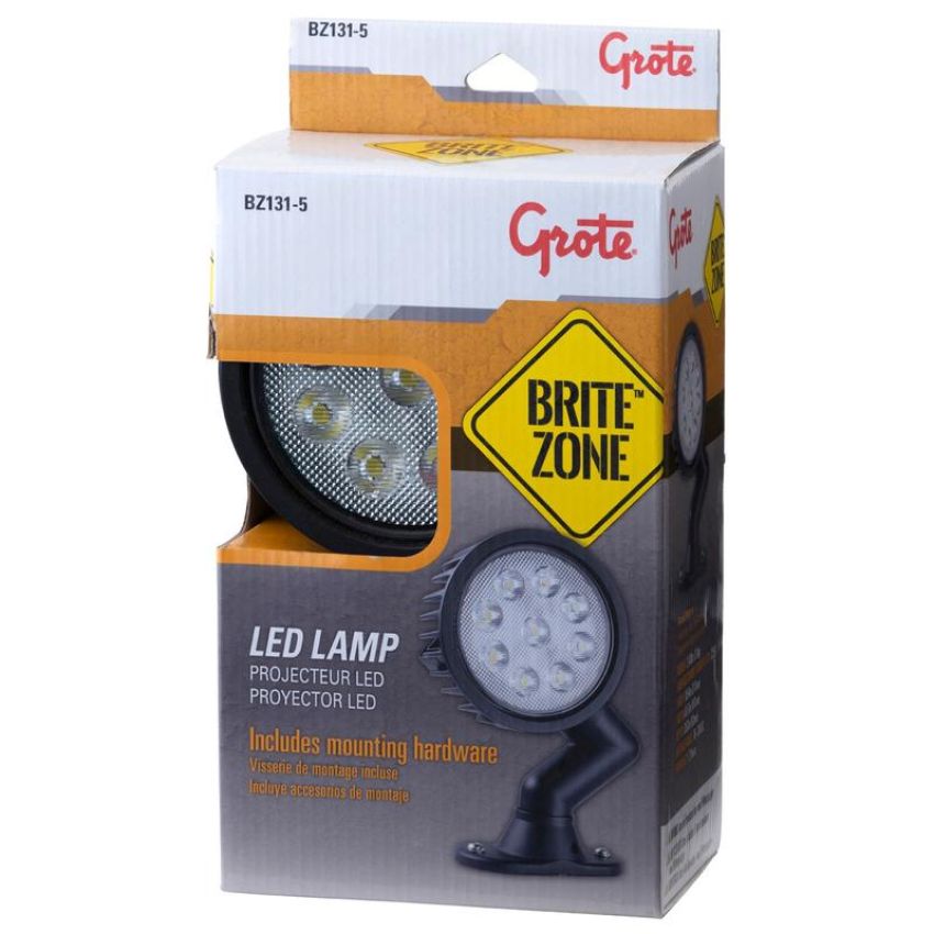 GROTE LIGHTING BZ131-5 BriteZone™ LED Work Lights, 4000 Raw Lumens, Round With Switch