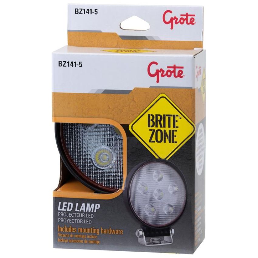 GROTE LIGHTING BZ141-5 BriteZone® LED Work Light, 1750 Raw Lumens, Small Round
