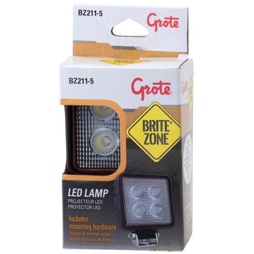 GROTE LIGHTING BZ211-5 BriteZone™ LED Work Lights, 1100 Raw Lumens, Small Square