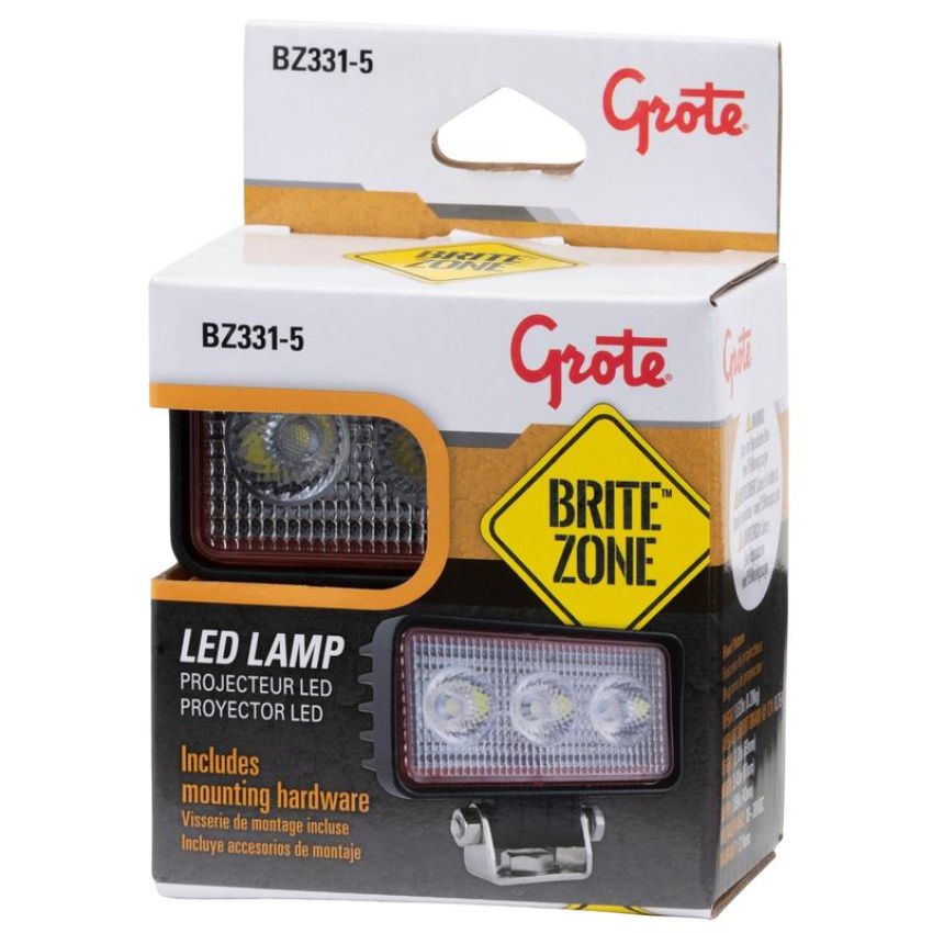GROTE LIGHTING BZ331-5 BriteZone™ LED Work Lights, 860 Raw Lumens, Small Rectangle