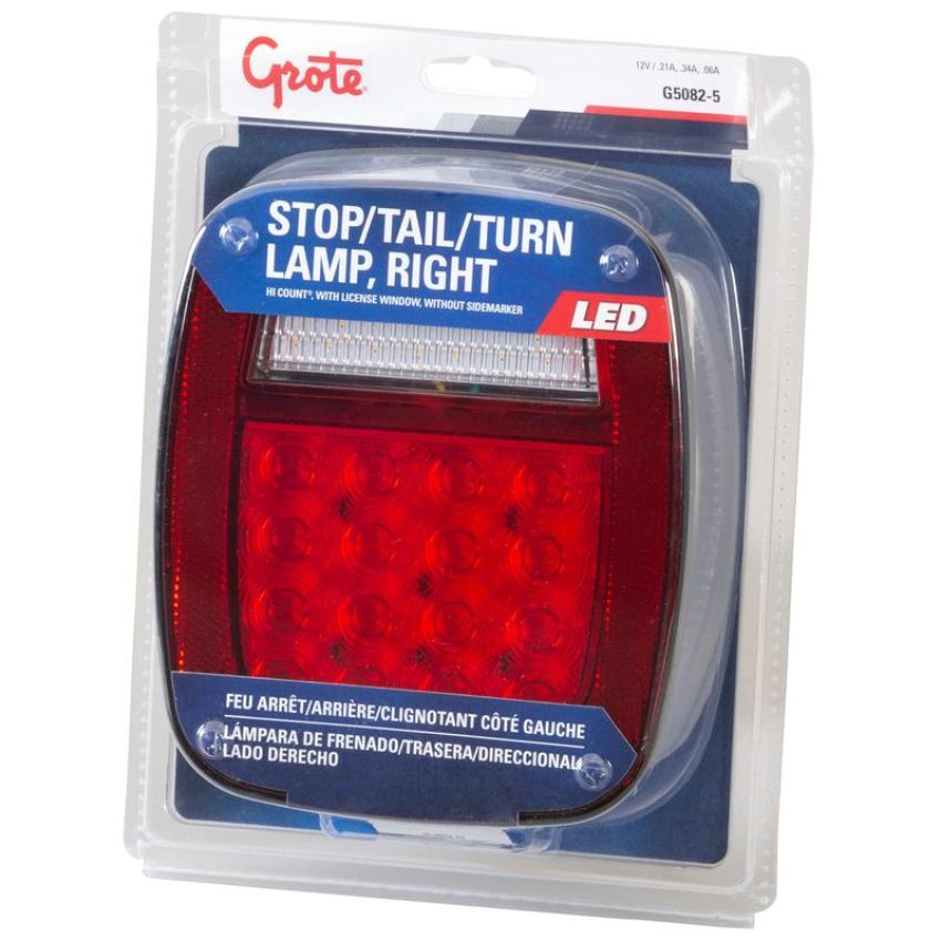 GROTE LIGHTING G5082-5 STT LMP,RED,3-STUD,HI COUNT™LED,W/0 LIC