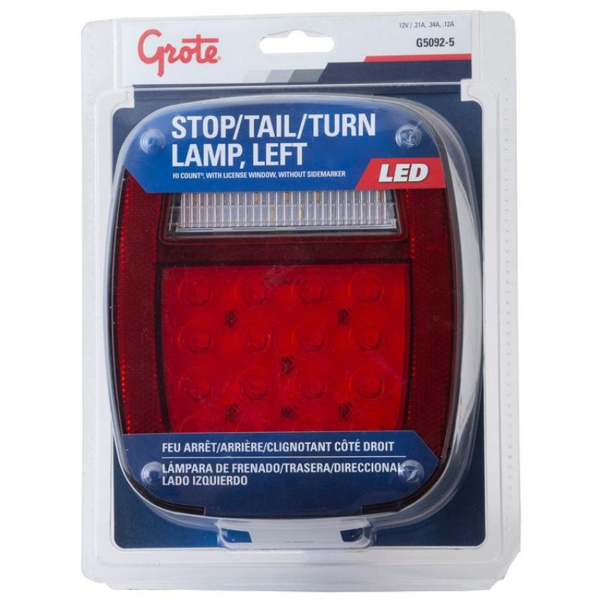 GROTE LIGHTING G5092-5 STT LAMP,RED,3-STUD,HI COUNT™ LED,W/LIC