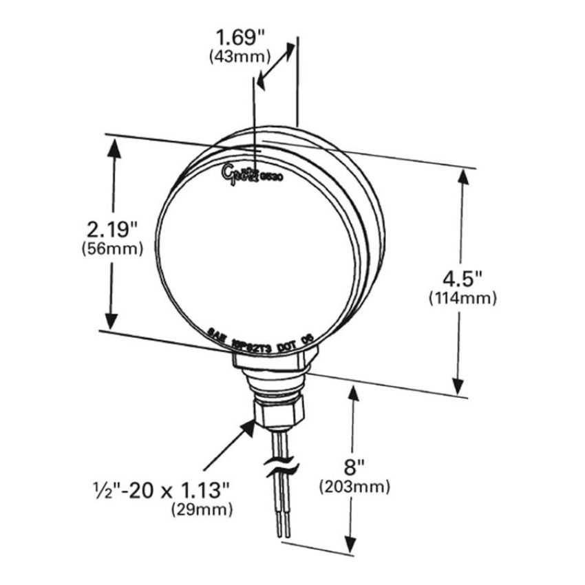 GROTE LIGHTING G5300 STT LAMP,RED/YEL,HICOUNT™LED,4