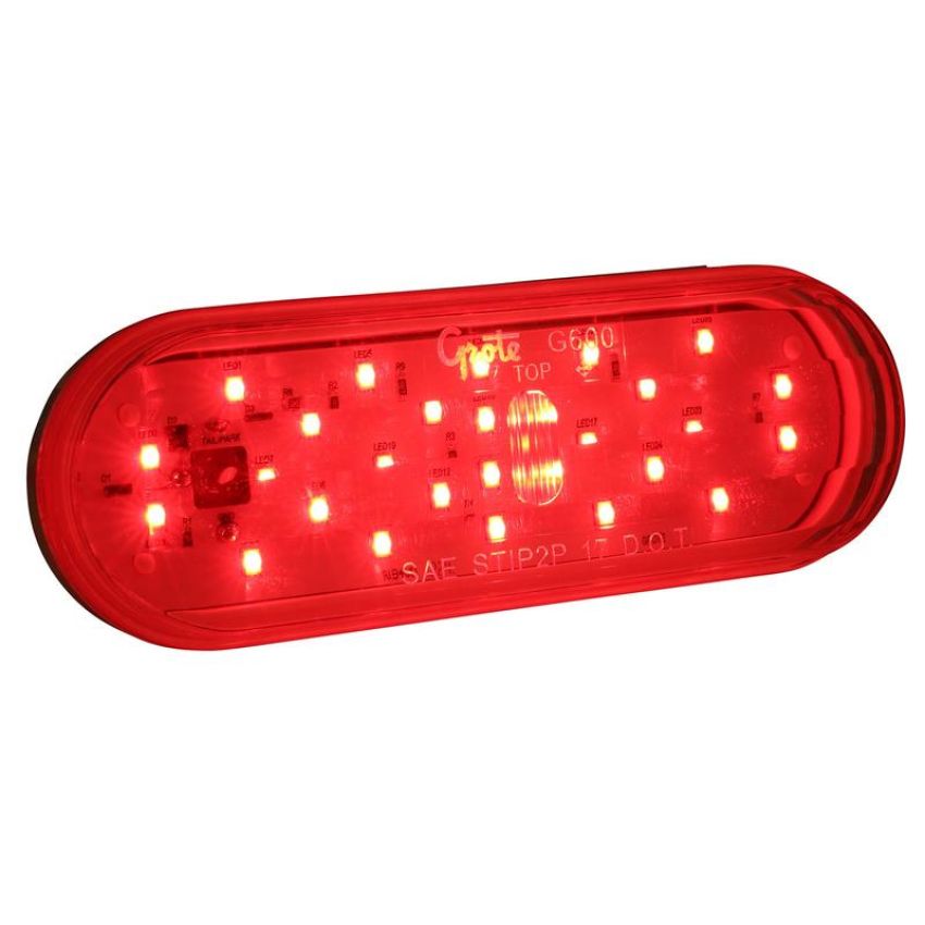 GROTE LIGHTING G6012 Hi Count® Oval LED Stop Tail Turn Light, Red w/ Clear Lens