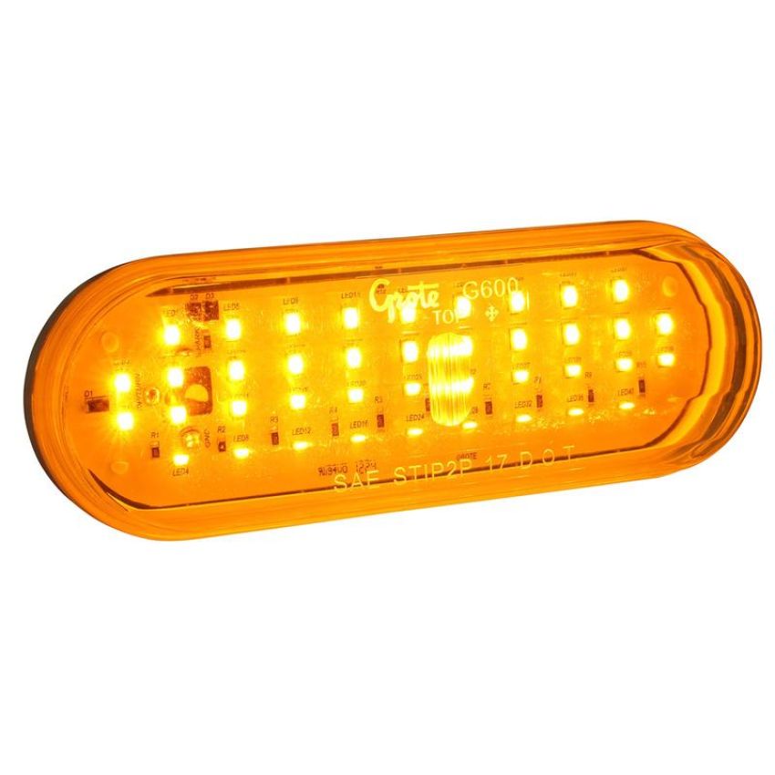 GROTE LIGHTING G6013 Hi Count® Oval LED Stop Tail Turn Light, Front or Rear Turn, Amber w/ Clear Lens