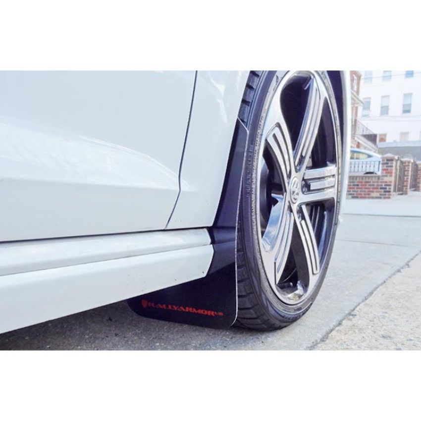 Rally Armor MF40-UR-BLK/SIL Black Mud Flap/Silver Logo