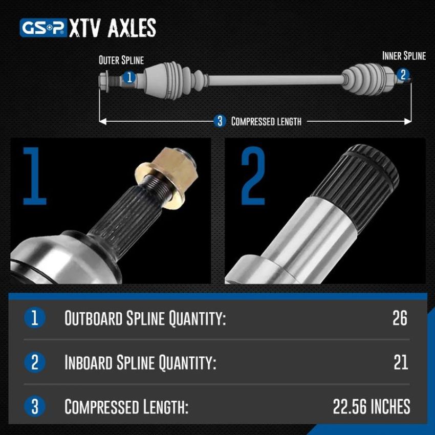 GSP 4102053 Can-Am CV Axle Assembly  - Front Right