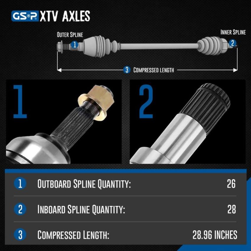 GSP 4107018 2014 Polaris RZR 900 EPS LE CV Axle Assembly