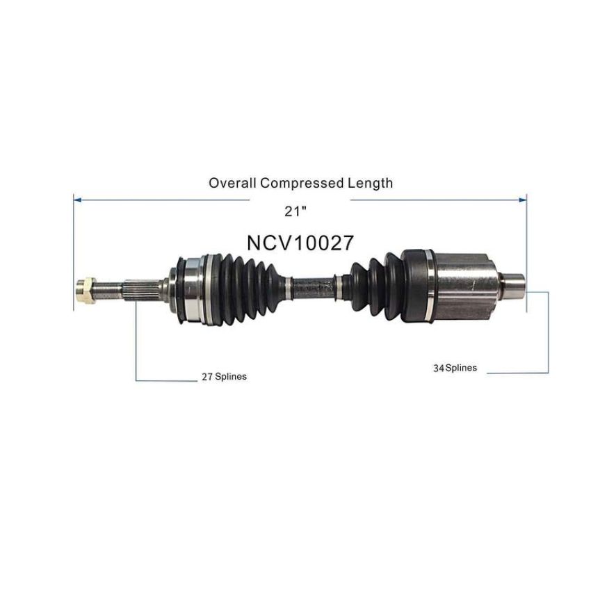 GSP NCV10027 Buick, Chevrolet, Oldsmobile, Pontiac... (FWD) CV Axle Assembly  - Front Left