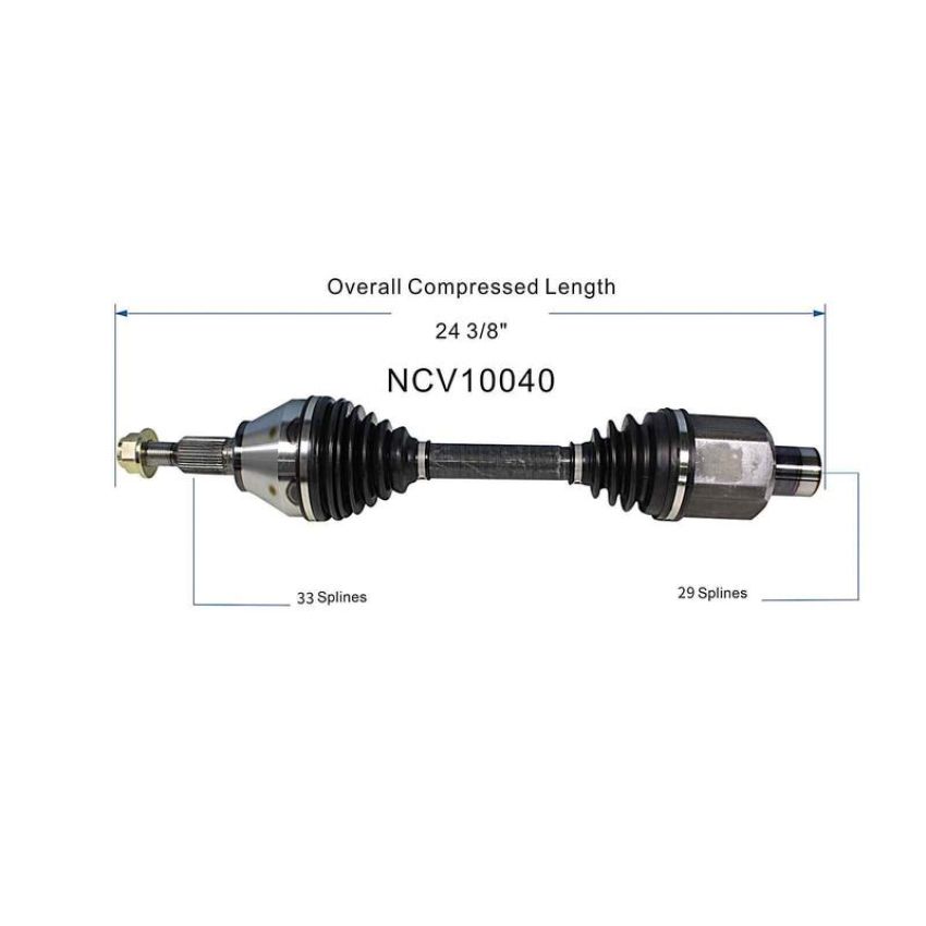 GSP NCV10040 Jeep, Ram (4WD) CV Axle Assembly  - Front