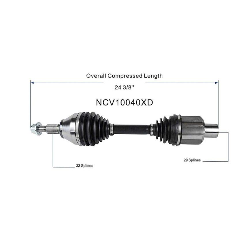 GSP NCV10040XD Jeep, Ram (4WD) CV Axle Assembly  - Front