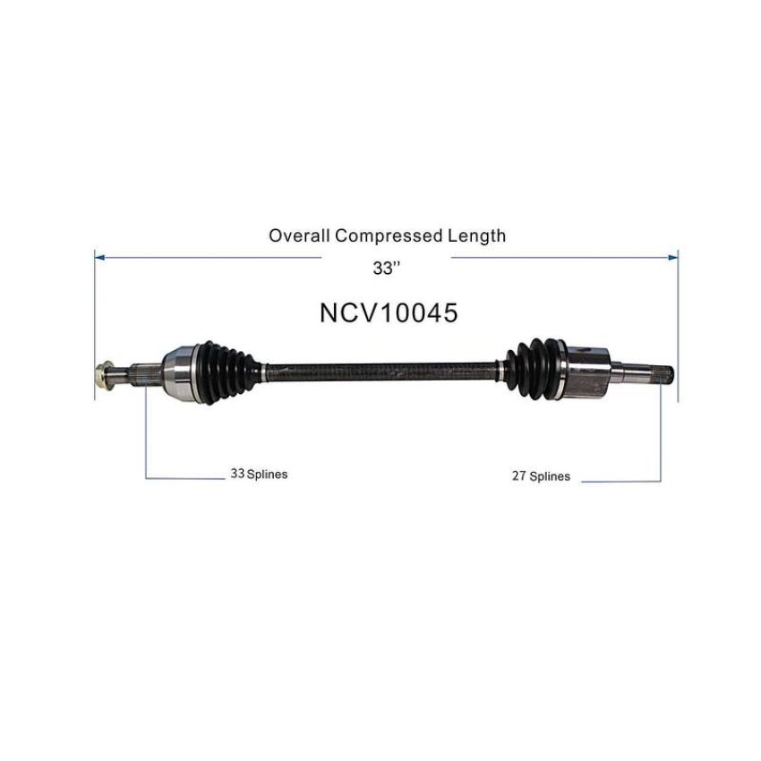 GSP NCV10045 Buick, Chevrolet, GMC, Saturn... CV Axle Assembly  - Rear Right