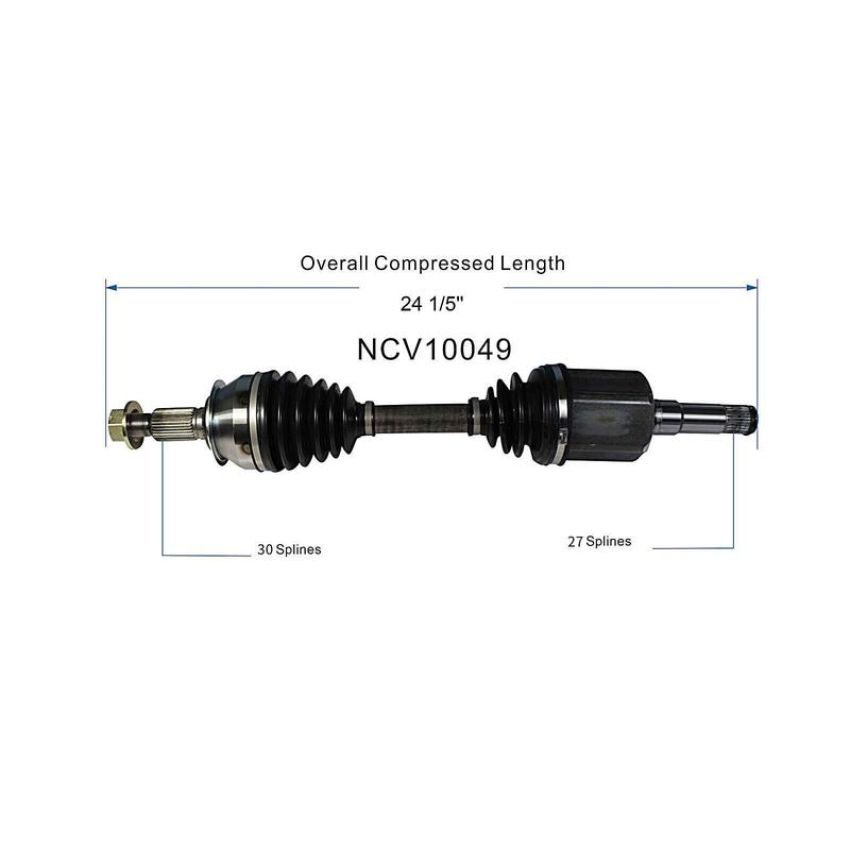 GSP NCV10049 Buick, Cadillac, Chevrolet CV Axle Assembly  - Front Right