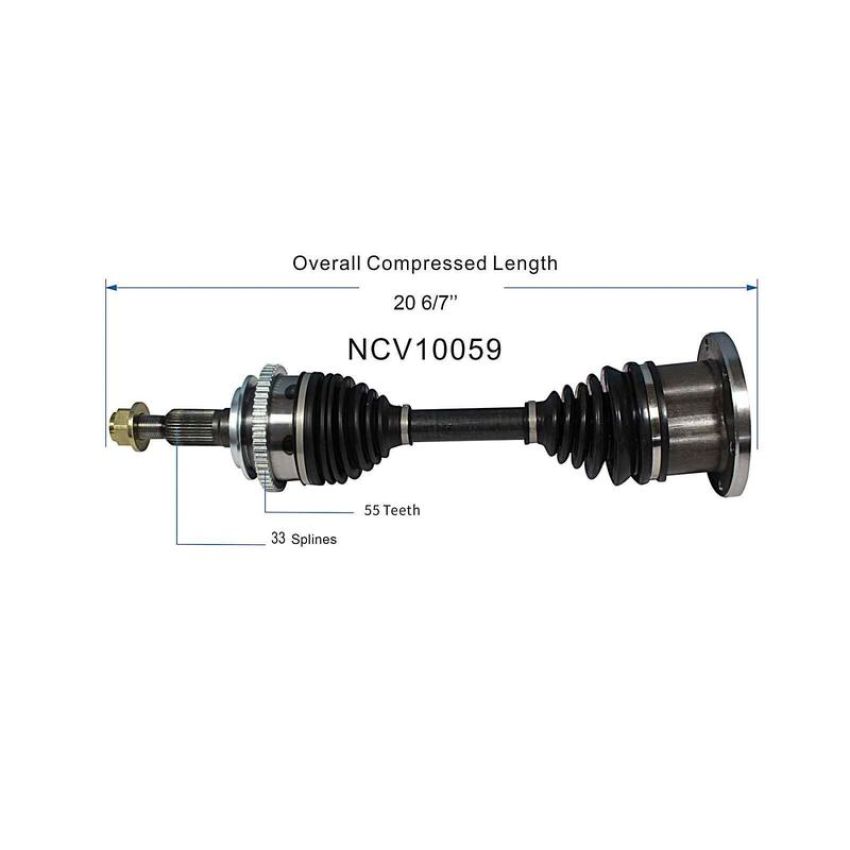 GSP NCV10059 Cadillac, Chevrolet, GMC CV Axle Assembly  - Front