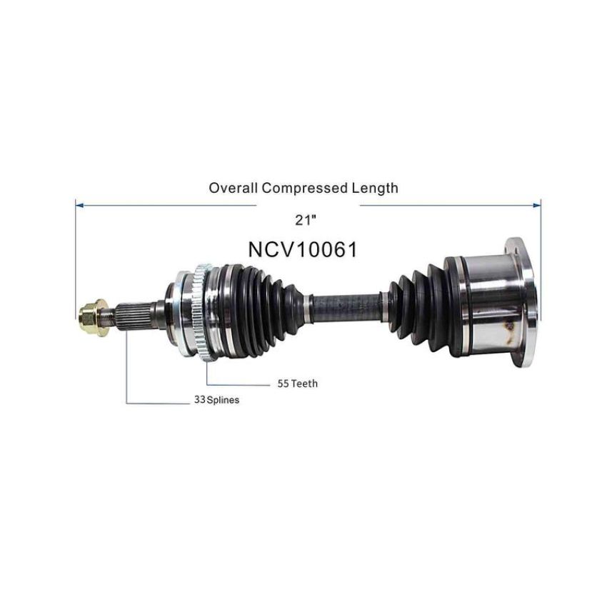 GSP NCV10061 Chevrolet, GMC (4WD) CV Axle Assembly  - Front