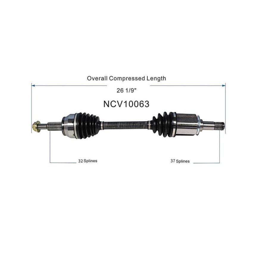 GSP NCV10063 Dodge, Jeep (3.0, 3.6, 5.7) CV Axle Assembly  - Front Left
