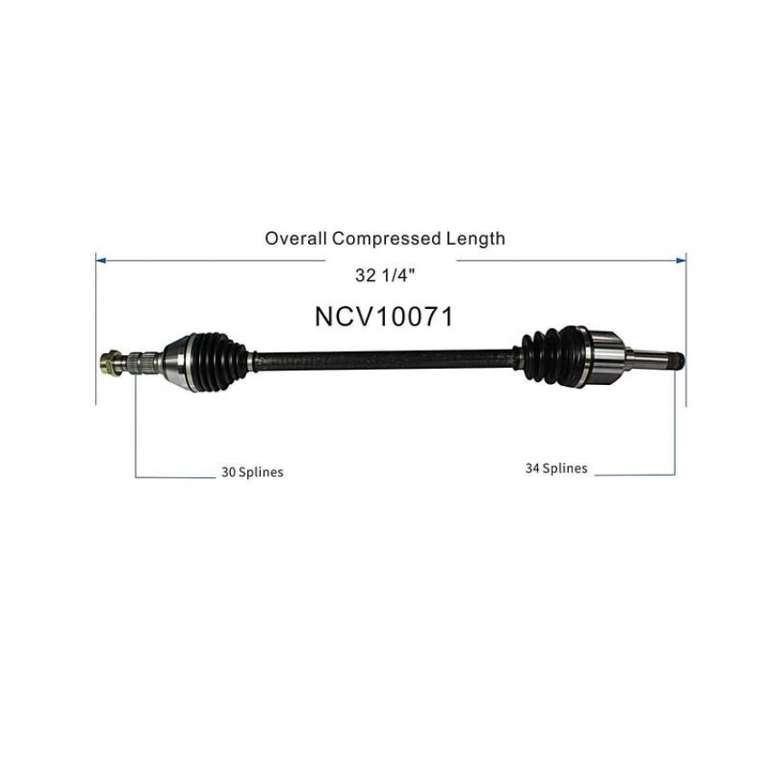 GSP NCV10071 10-11 Cadillac SRX (2.8, 3.0) CV Axle Assembly  - Rear Right