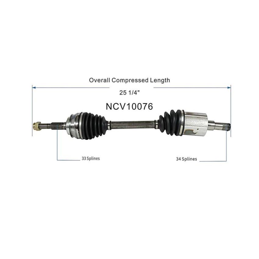 GSP NCV10076 Buick, Chevrolet, Oldsmobile, Pontiac... (FWD) CV Axle Assembly  - Front Right