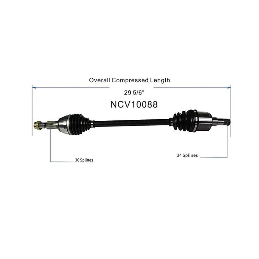 GSP NCV10088 Chevrolet, Pontiac, Saturn (2.4, 3.5, 3.6) CV Axle Assembly  - Rear Left