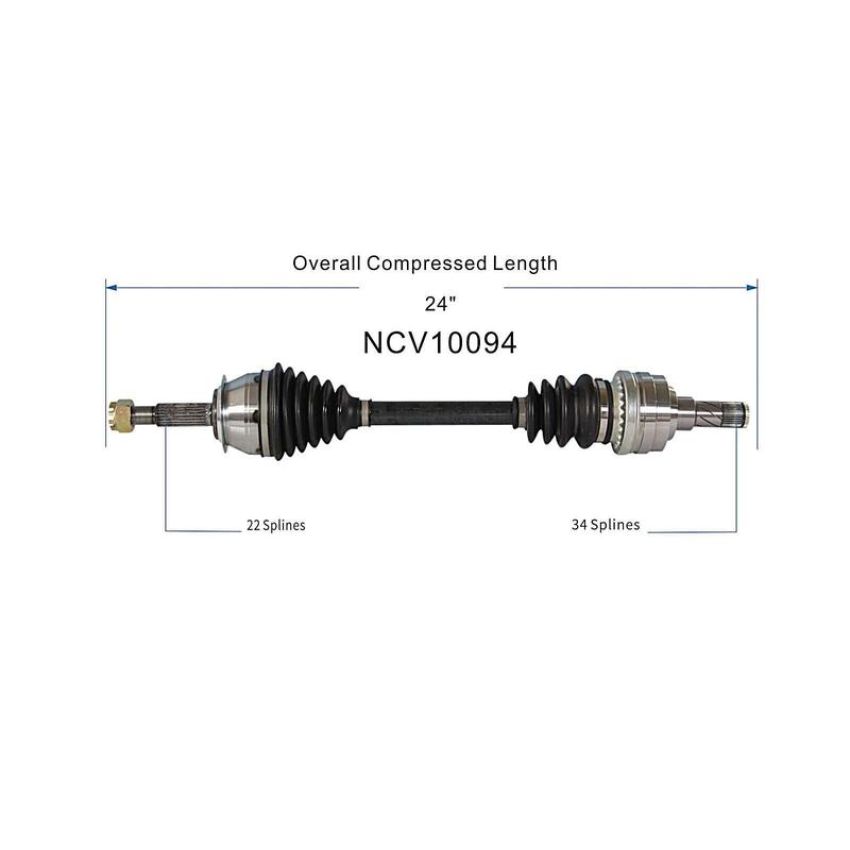 GSP NCV10094 88-89 Pontiac LeMans CV Axle Assembly  - Front Right